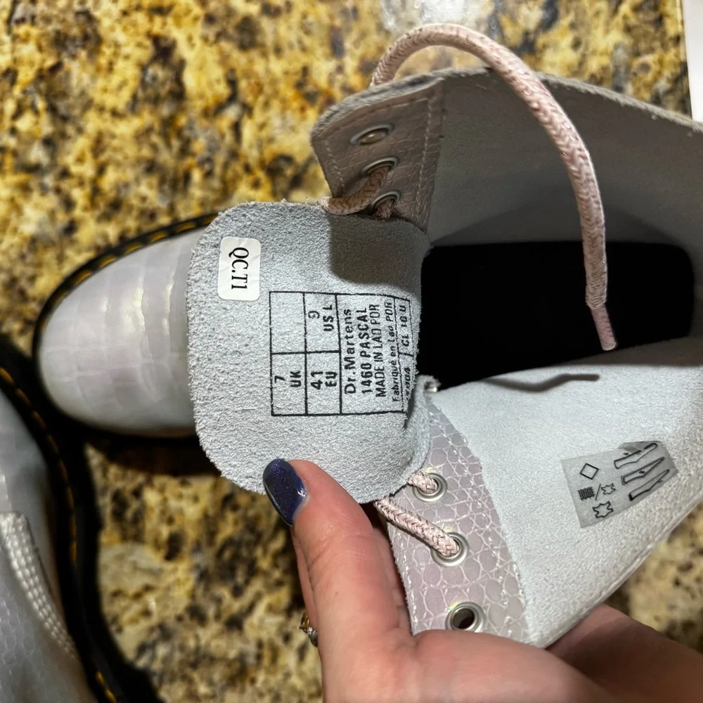 Dr. Martens Women's Iridescent Gray Combat Boots - Picture 8 of 8